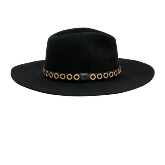 All Saints Accessories - NWT All Saints Wool Eyelet Hat in Black